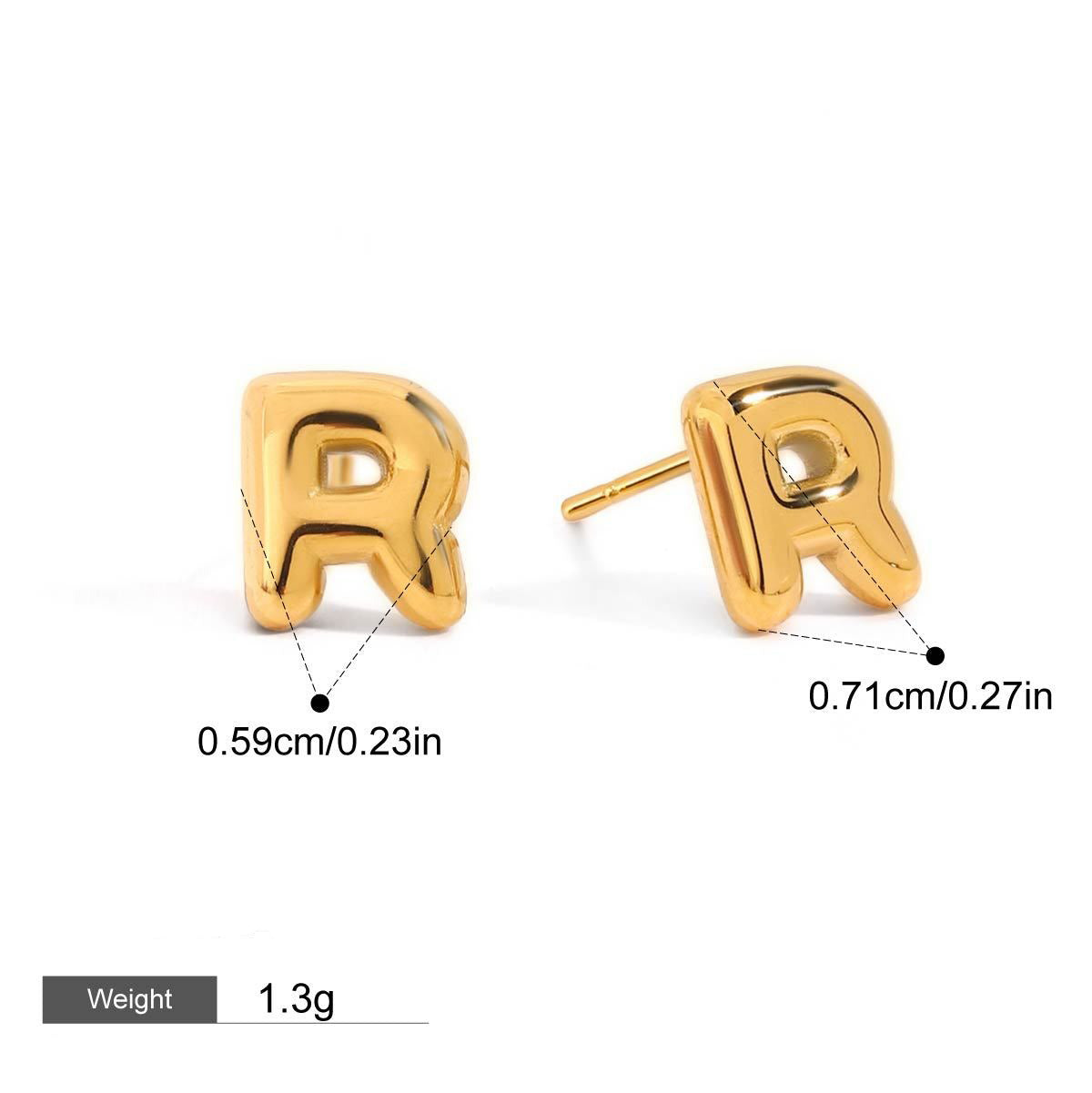 18K gold 26 letters design classic fashion earrings Vera Lux