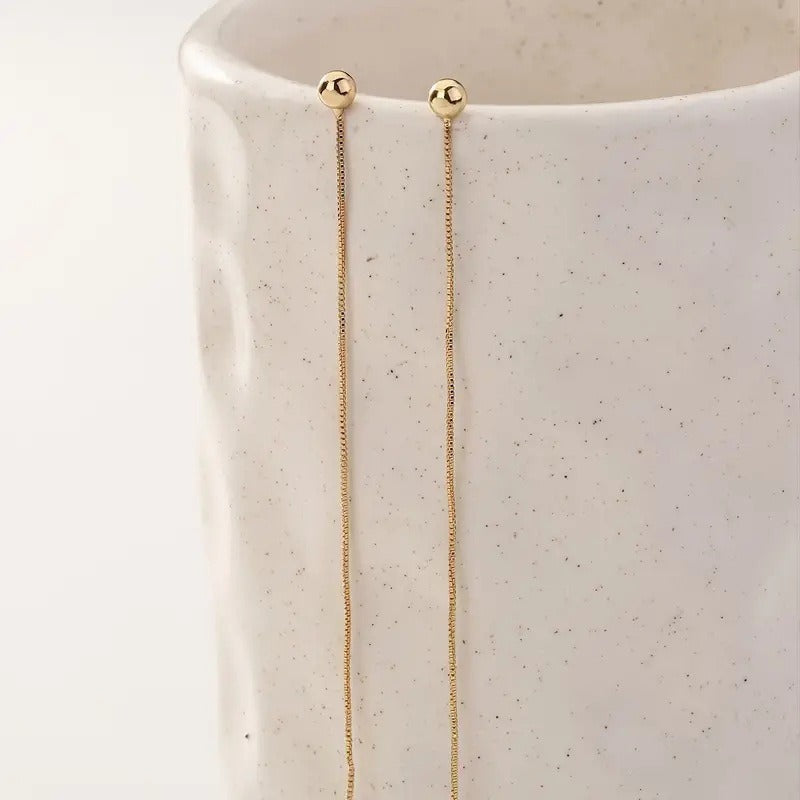 Long Tassel Earrings with Beaded Ear Threads Vera Lux