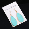 Flat Teardrop-shaped Semi-precious Stone Earrings Vera Lux