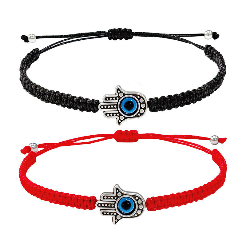 Hand-knitted Rope Lucky Red String Bead Bracelet Vera Lux