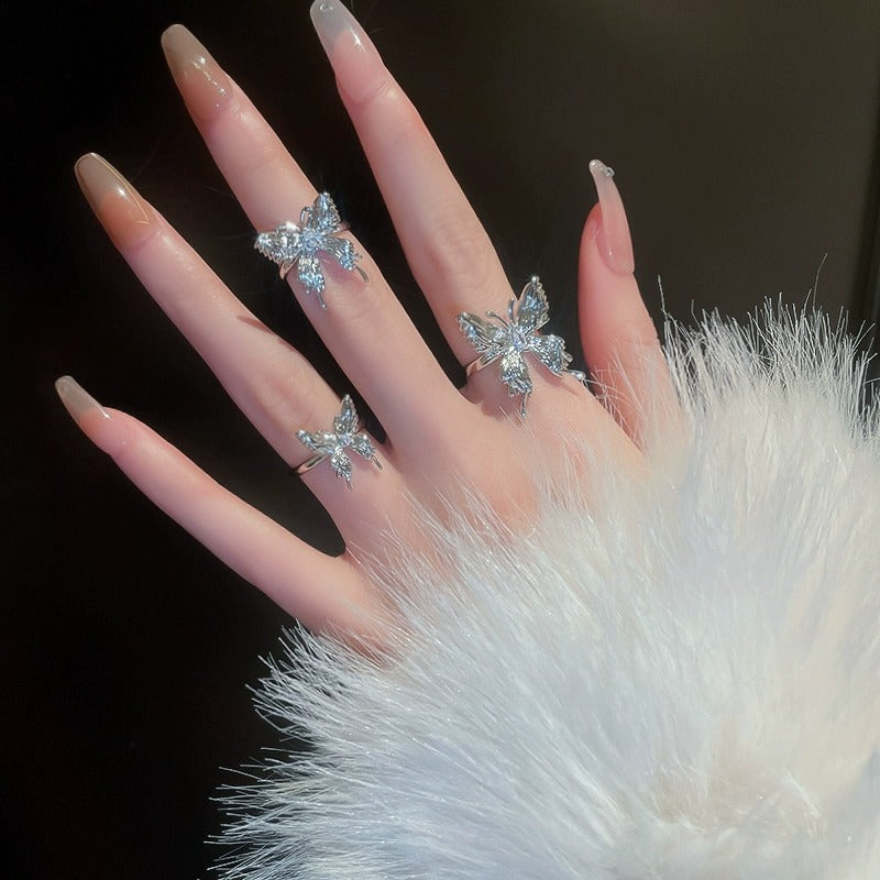 Liquid Butterfly Ring For Women, Light Luxury INS Minimalist Style, Niche Design Advanced Fashion Open Index Ring Vera Lux