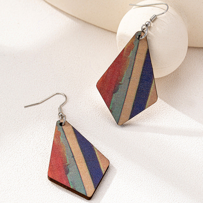 Retro Simple Diamond-Shaped Womens Earrings Vera Lux
