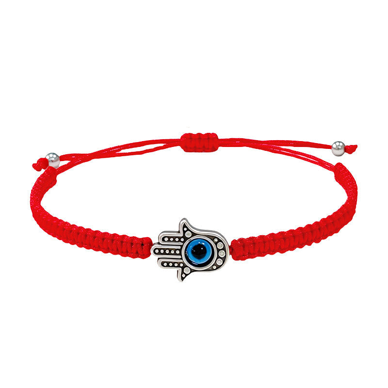 Hand-knitted Rope Lucky Red String Bead Bracelet Vera Lux