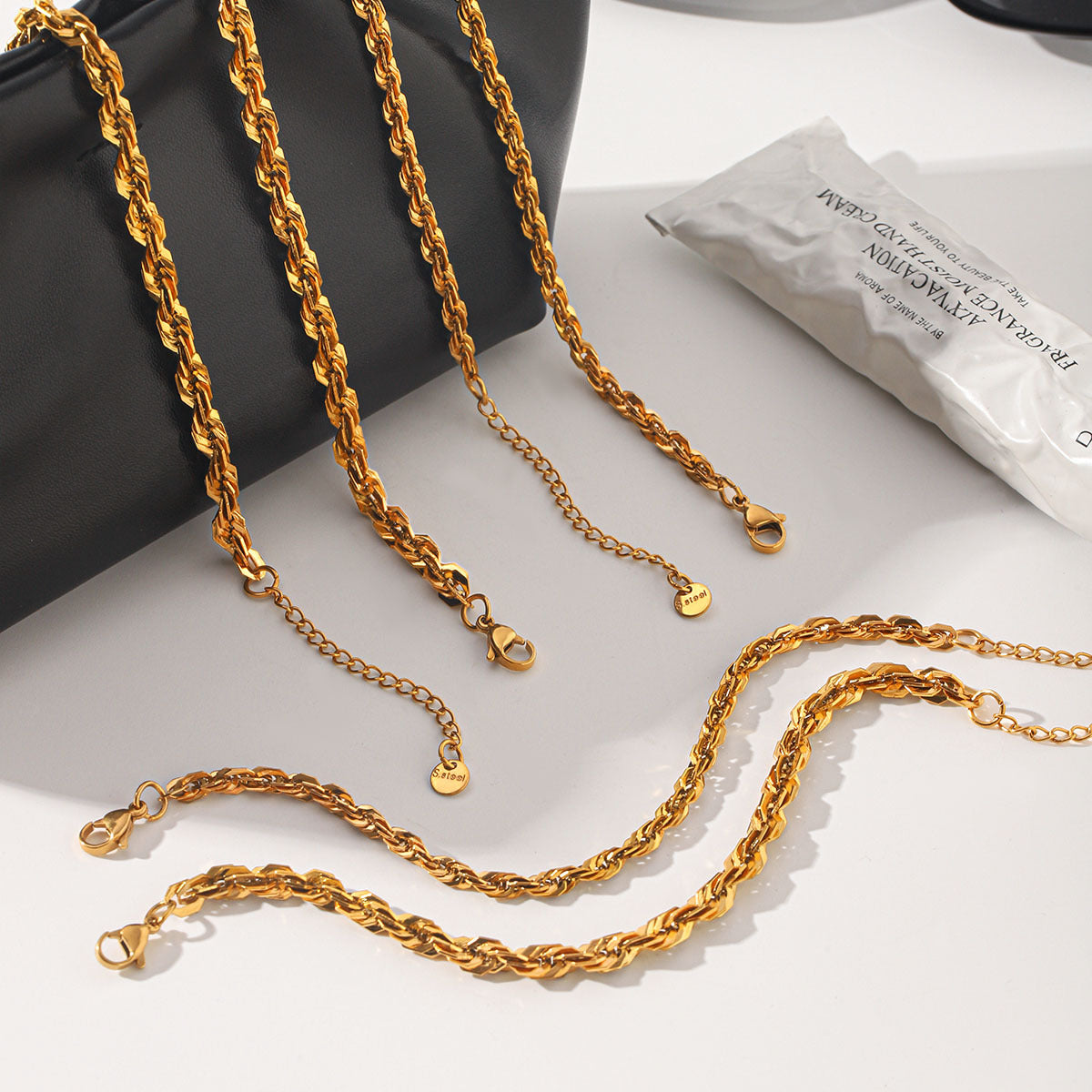 18k Gold Stainless Steel Chunky Cable-Chain Non-Fading Titanium Steel Necklace Vera Lux