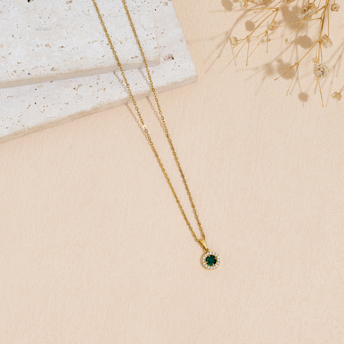 Stainless Steel Pendant Necklace With Zircon Inlay Vera Lux