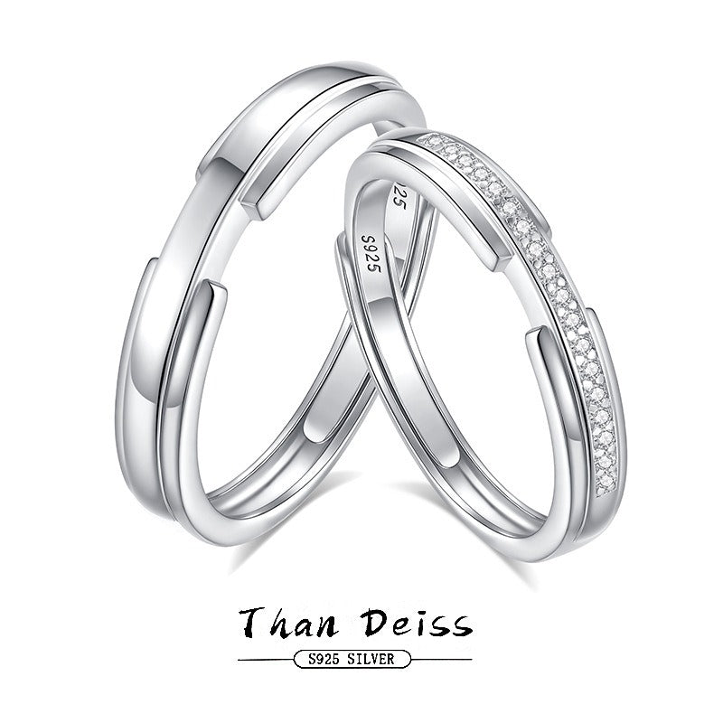 S925 silver diamond couple ring Vera Lux