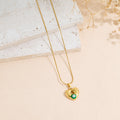 Stainless Steel Geometric Demon Eye Oil-dripping Pendant Necklace Vera Lux
