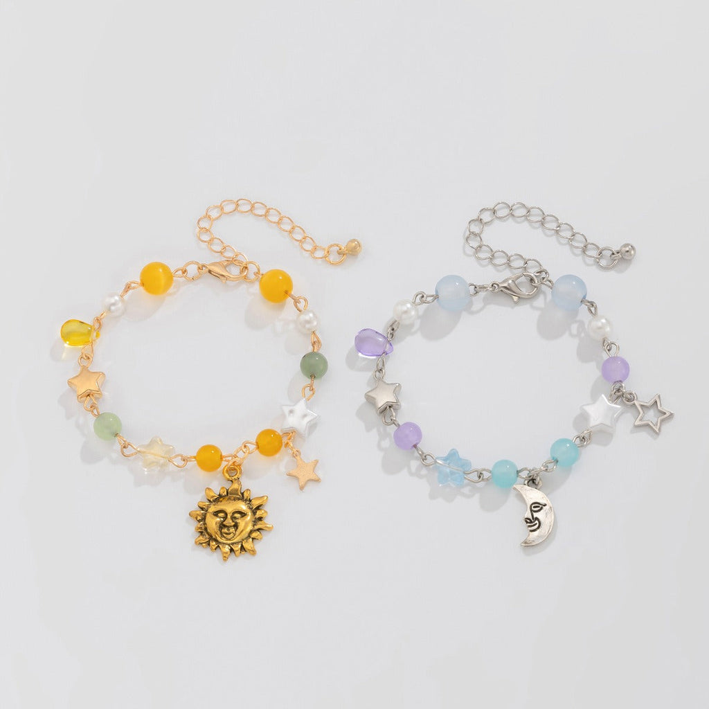 Retro elephant bull head personality niche peach heart imitation pearl shell bracelet Vera Lux