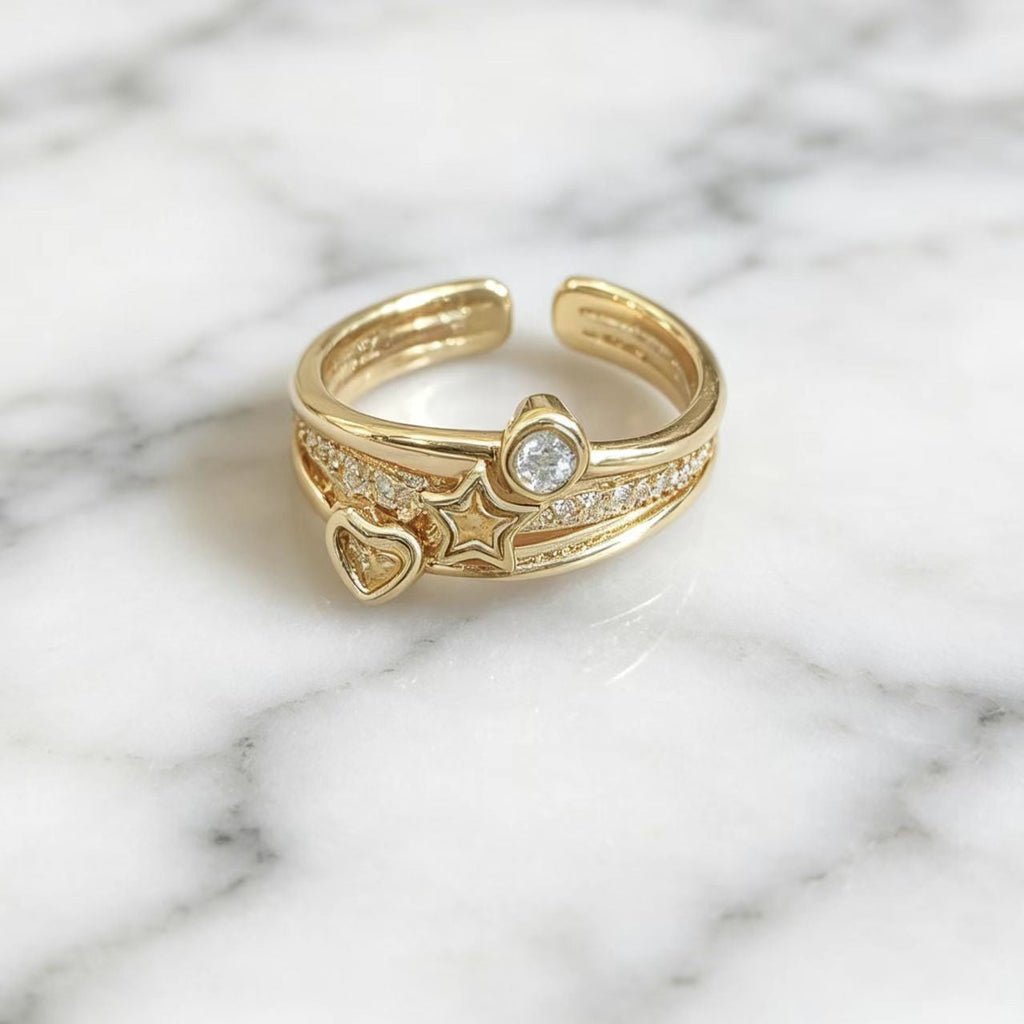 Womens Geometric Line And Polka-dot Diamond-studded Ring Vera Lux