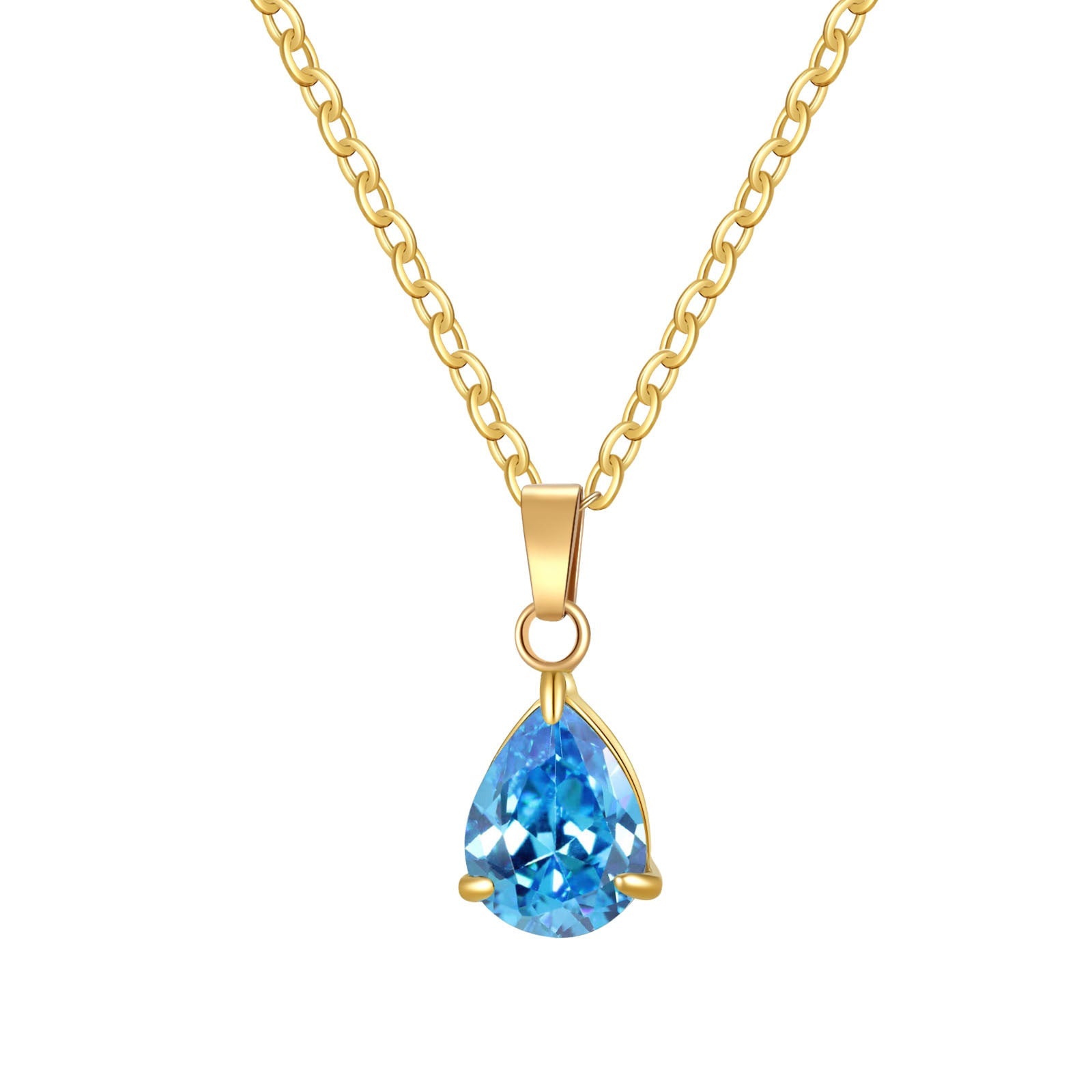 3A Water Drop Zircon Small Pendant Solitaire Pear-Shaped Zircon Womens Clavicle Chain Vera Lux