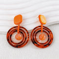 Silver Needle Acrylic Multi-Layer Round Earrings Vera Lux