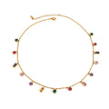 18K gold inlaid geometric gemstone design exquisite dazzling necklace Vera Lux