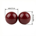 925 Sterling Silver A Pair of Polished Dark Red Glossy Spheres Vera Lux
