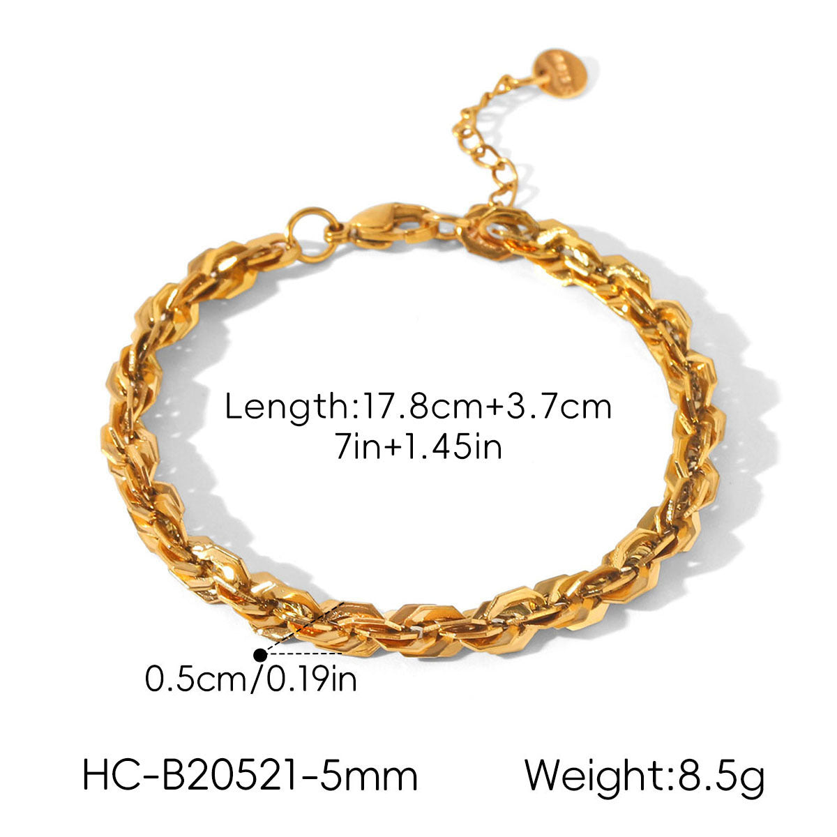 18k Gold Stainless Steel Chunky Cable-Chain Non-Fading Titanium Steel Necklace Vera Lux