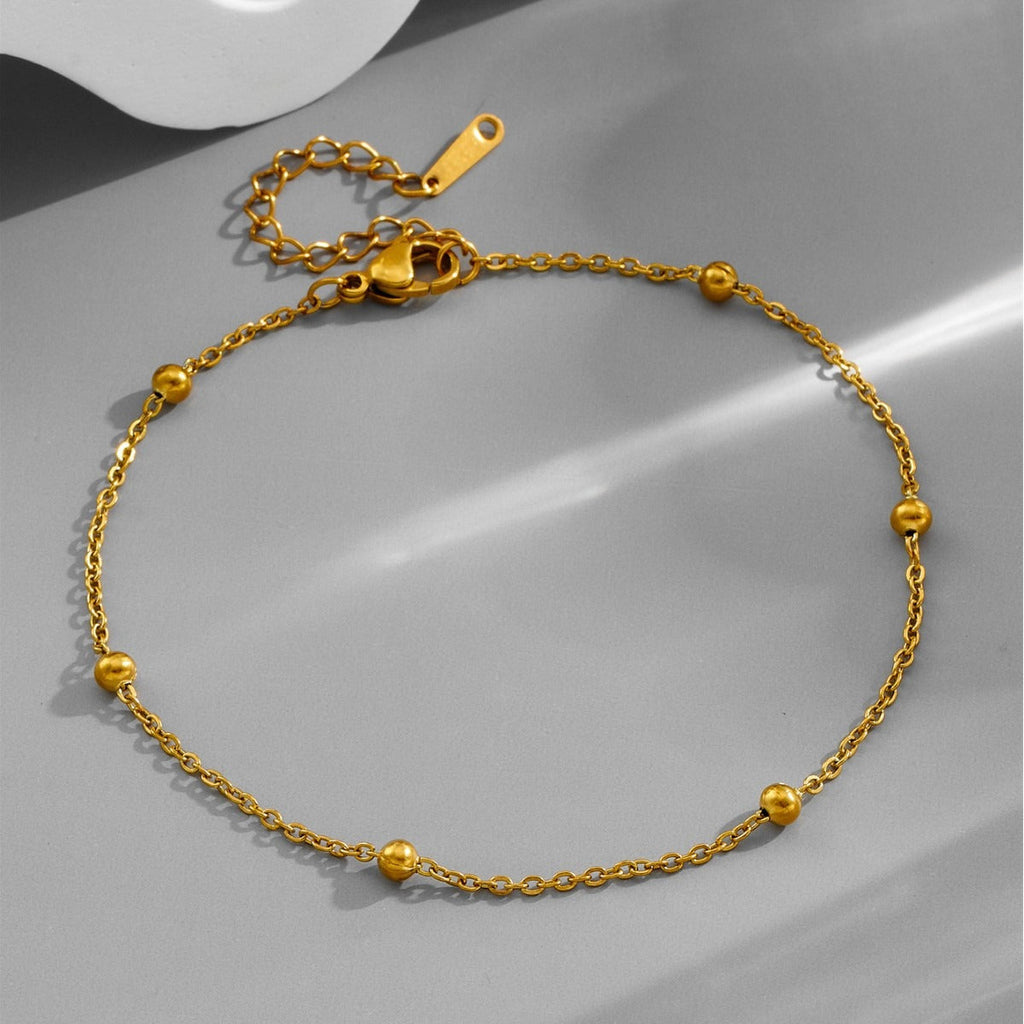 Light luxury bead necklace, rhinestone, curved hollow heart anklet Vera Lux