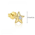 S925 silver starburst stud earrings with diamonds. Vera Lux