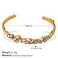 Trendy Zirconia Jewelry, Exquisitely High-end, Stainless Steel Plated With 18K Gold, Instagram-style Open Bracelet Vera Lux