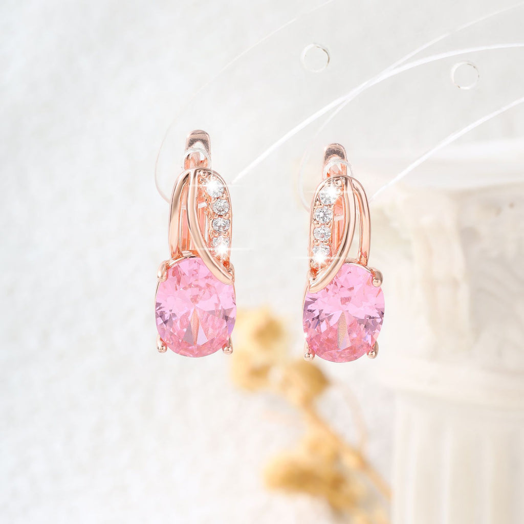 High-End Oval Colored Zircon Earrings Vera Lux