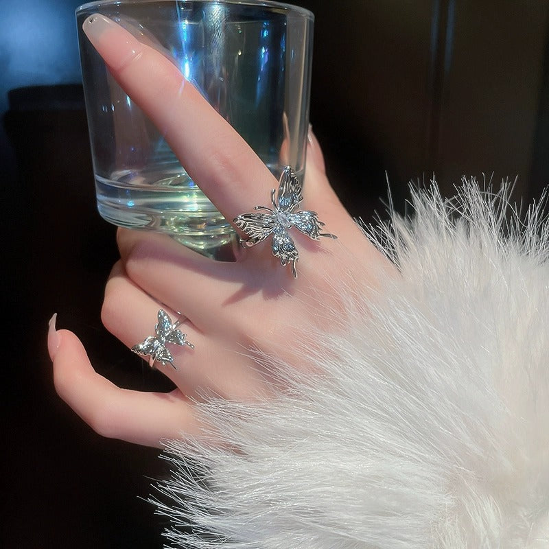 Liquid Butterfly Ring For Women, Light Luxury INS Minimalist Style, Niche Design Advanced Fashion Open Index Ring Vera Lux