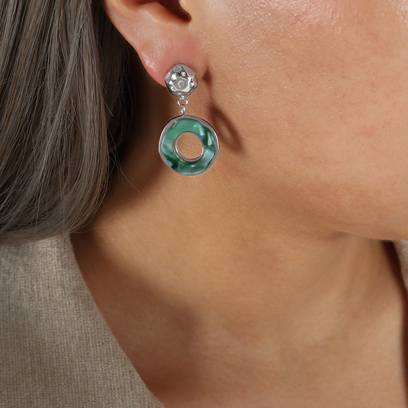 Chinese-style Imperial Court Inspired Versatile Emerald-zircon Earrings Vera Lux
