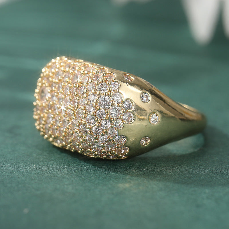 Synthetic Rainbow Zircon Ring Wedding Party Vera Lux