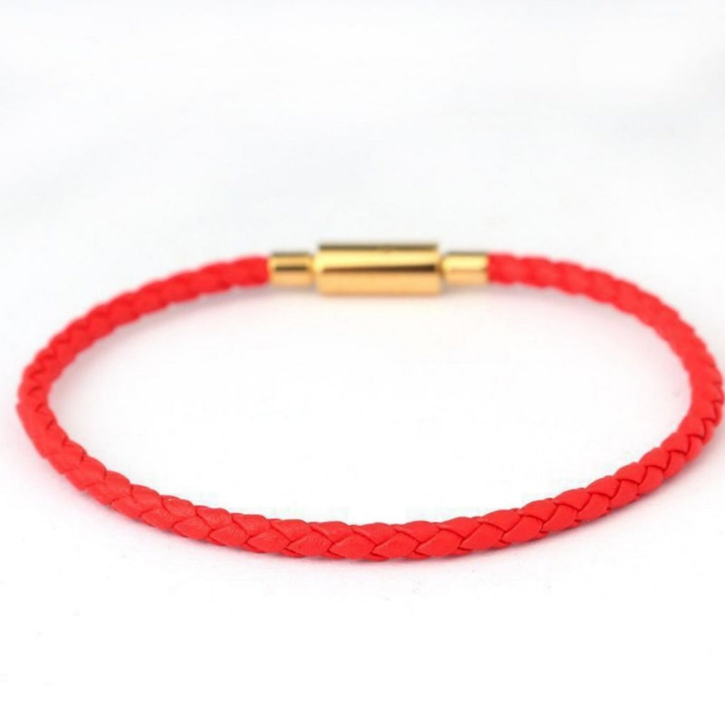 3.0mm Stainless Steel Leather Cord Bracelet With A Single Buckle And Wear-resistant Edging Vera Lux