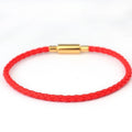 3.0mm Stainless Steel Leather Cord Bracelet With A Single Buckle And Wear-resistant Edging Vera Lux