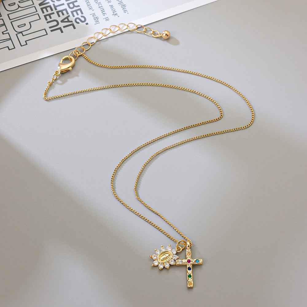 Womens New High-End Necklace With Colored Gemstone Inlays Vera Lux