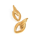 18K gold geometric diamond hollow design simple personality earrings Vera Lux