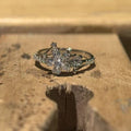 Vintage Sakura Flower Open Ring With Cubic Zirconia, Dainty Silver Plated Adjustable Band For Women Vera Lux