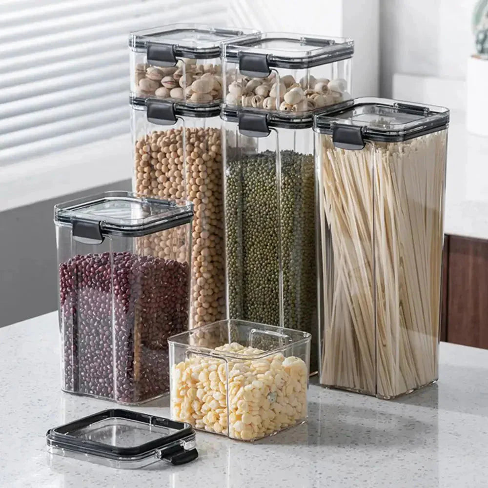 Multipurpose Food Storage Containers Set - Clear Jars with Lids for Cereal, Candy, and Dry Goods My Store