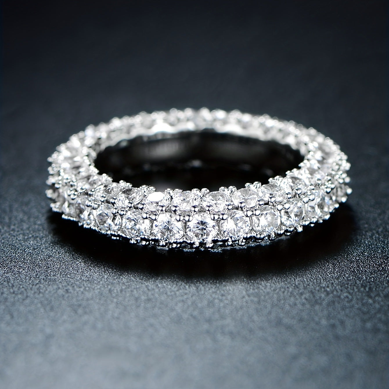 Womens Minimalist, Versatile Three-stone Zircon Ring Vera Lux
