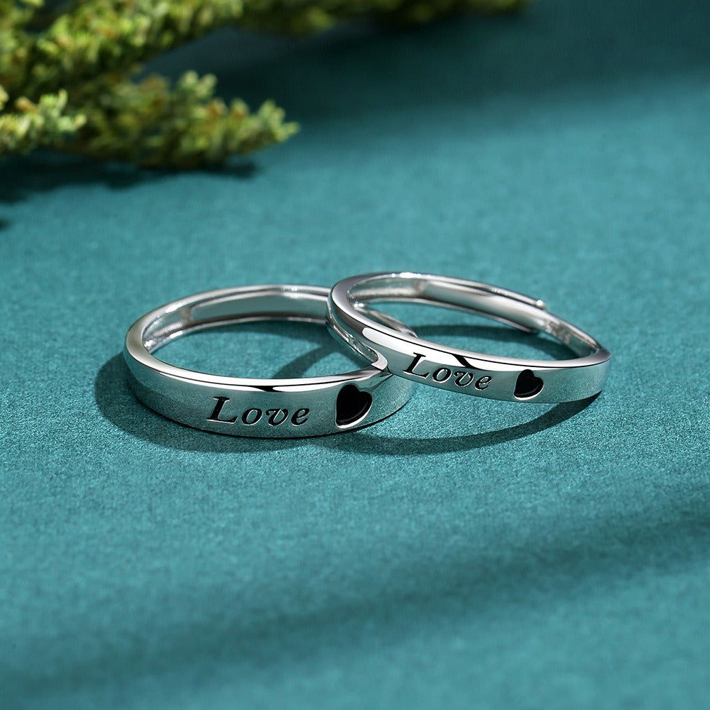 S925 sterling silver LOVE couple ring Vera Lux