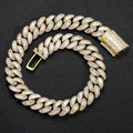 20mm Fully Diamond-Encrusted Square Zircon Cuban Chain Hip-Hop Necklace Vera Lux