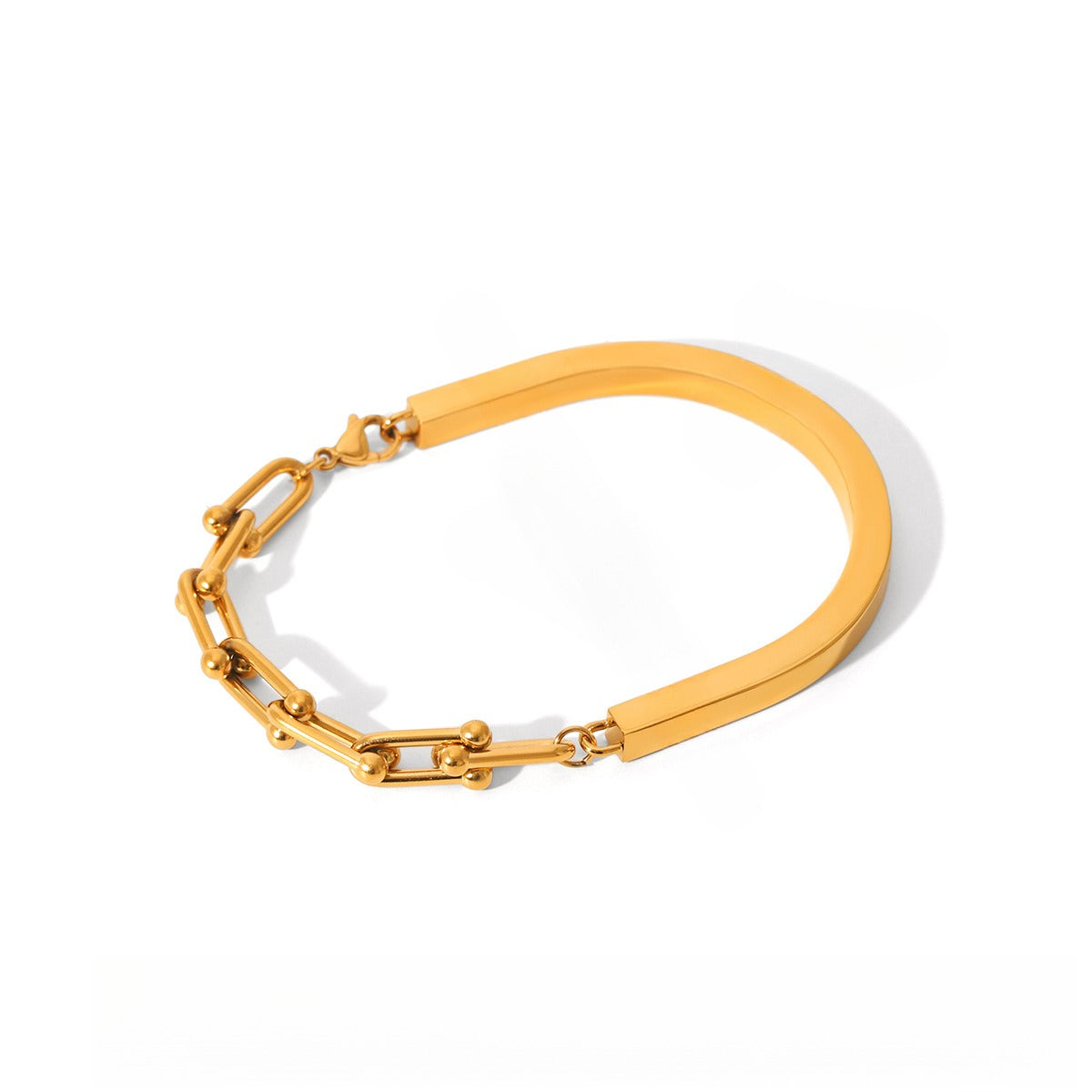 18K gold horseshoe buckle chain spliced U-shaped buckle bracelet Vera Lux