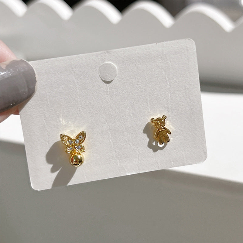 Ins Aesthetic Small Heart Gold Studs Trendy Niche Elegant Female Ear Accessories Vera Lux