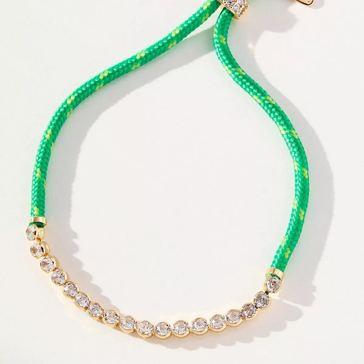 Off-white Brown-striped Woven Necklace With Diamond-encrusted Gold Chain Vera Lux