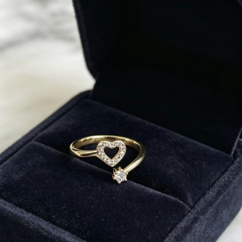 Personalized Open-heart Single-stone Ring For Women Vera Lux