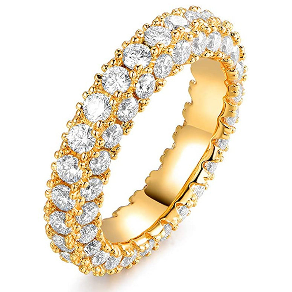Womens Minimalist, Versatile Three-stone Zircon Ring Vera Lux