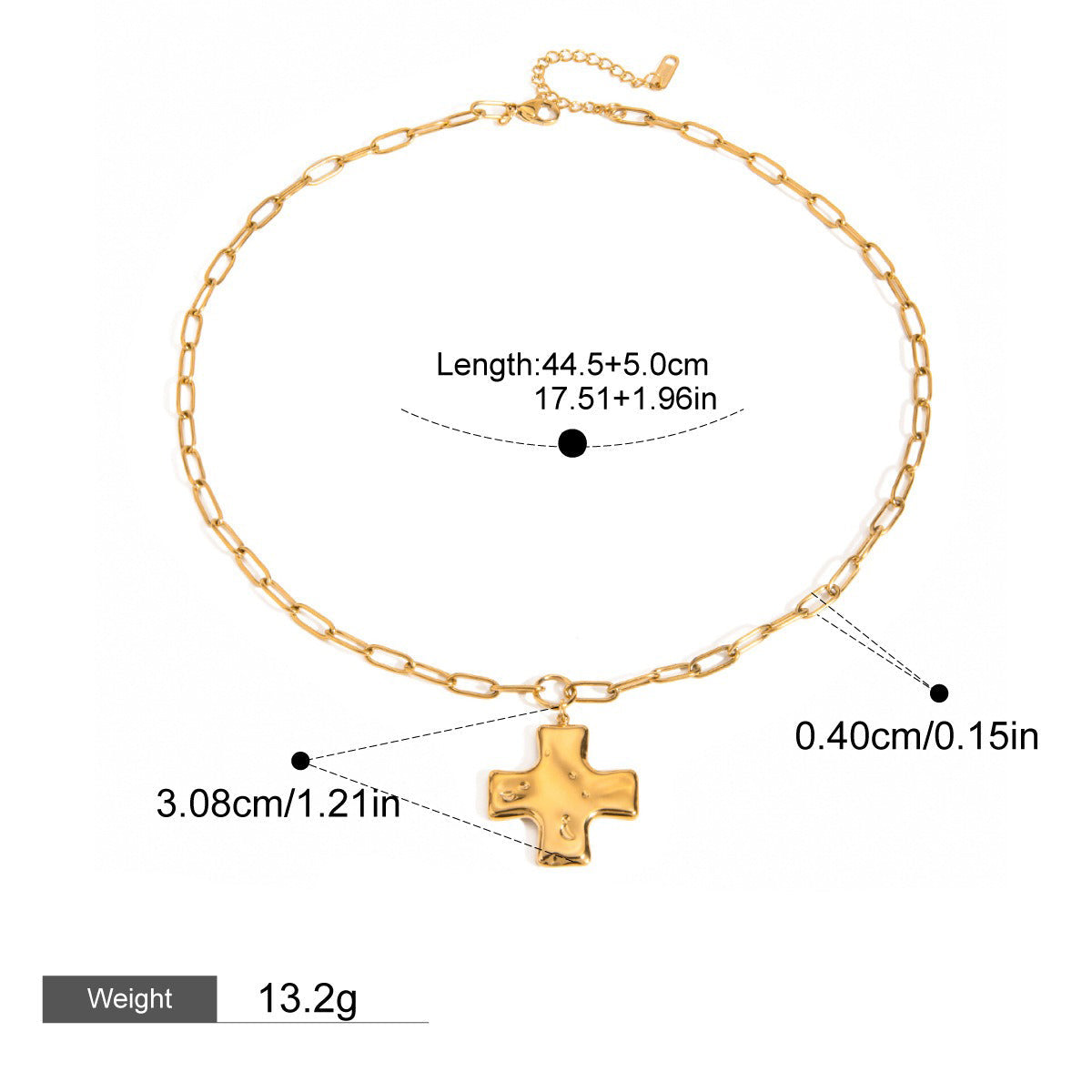 18K Gold Cross Design Light Luxury High-end Necklace Vera Lux