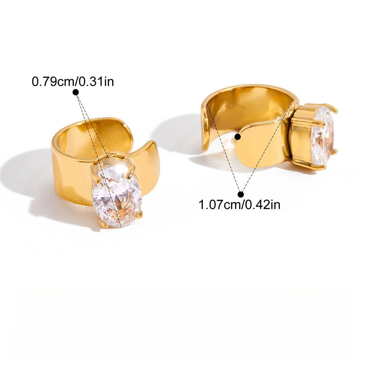 18K gold plated, lightweight and luxurious cat-shaped earrings with zircon stones. Vera Lux