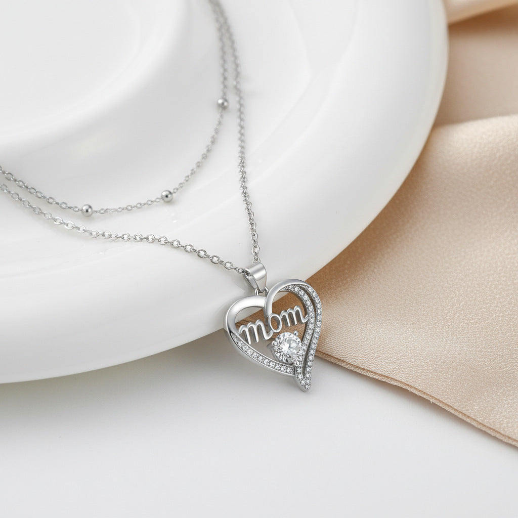 High-End Heart-Shaped Double-Layer Necklace For Layering Vera Lux