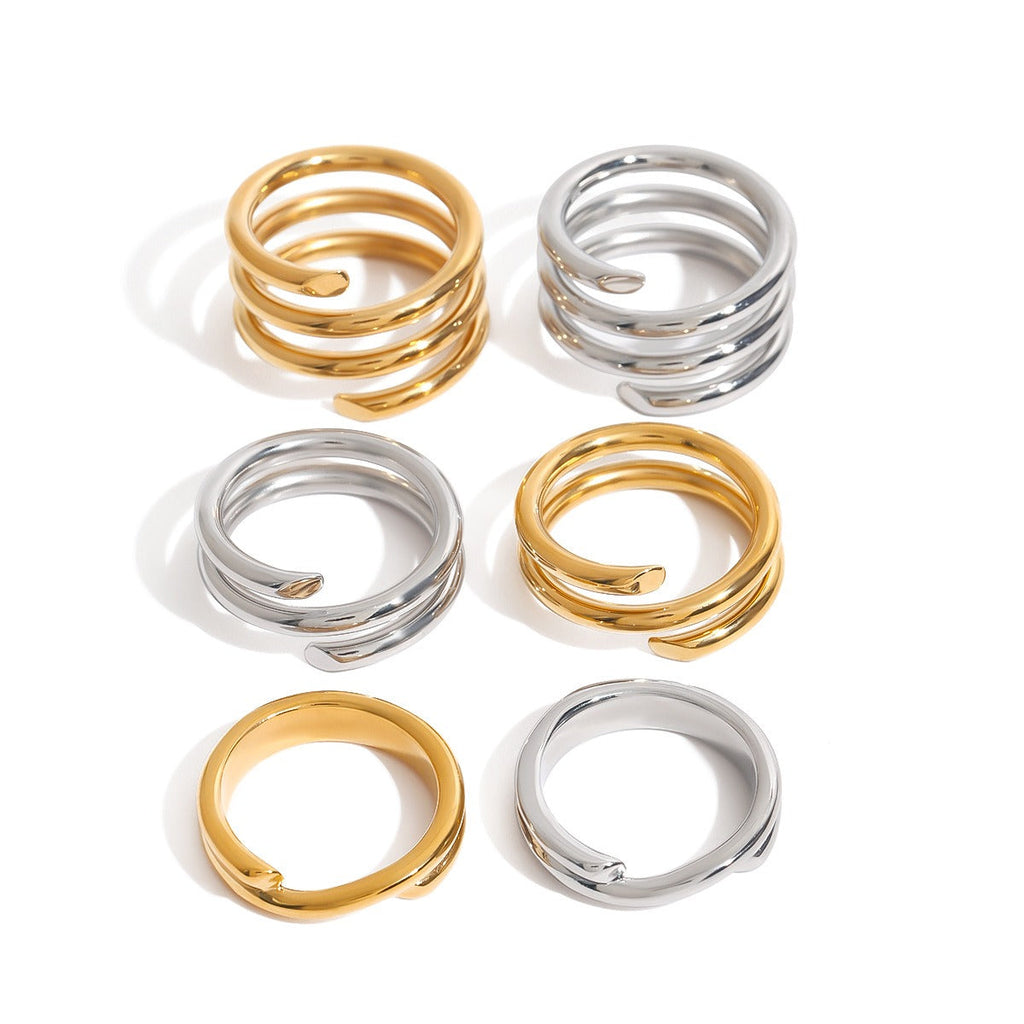 18K gold and titanium steel stacking ring Vera Lux