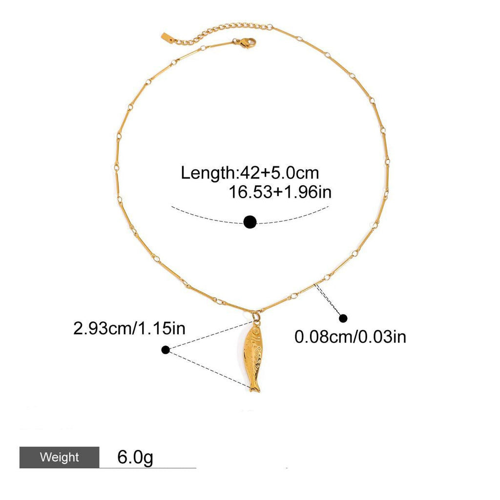 18K Goldfish Shape Design Exquisite Fashion Necklace Earrings Set Vera Lux
