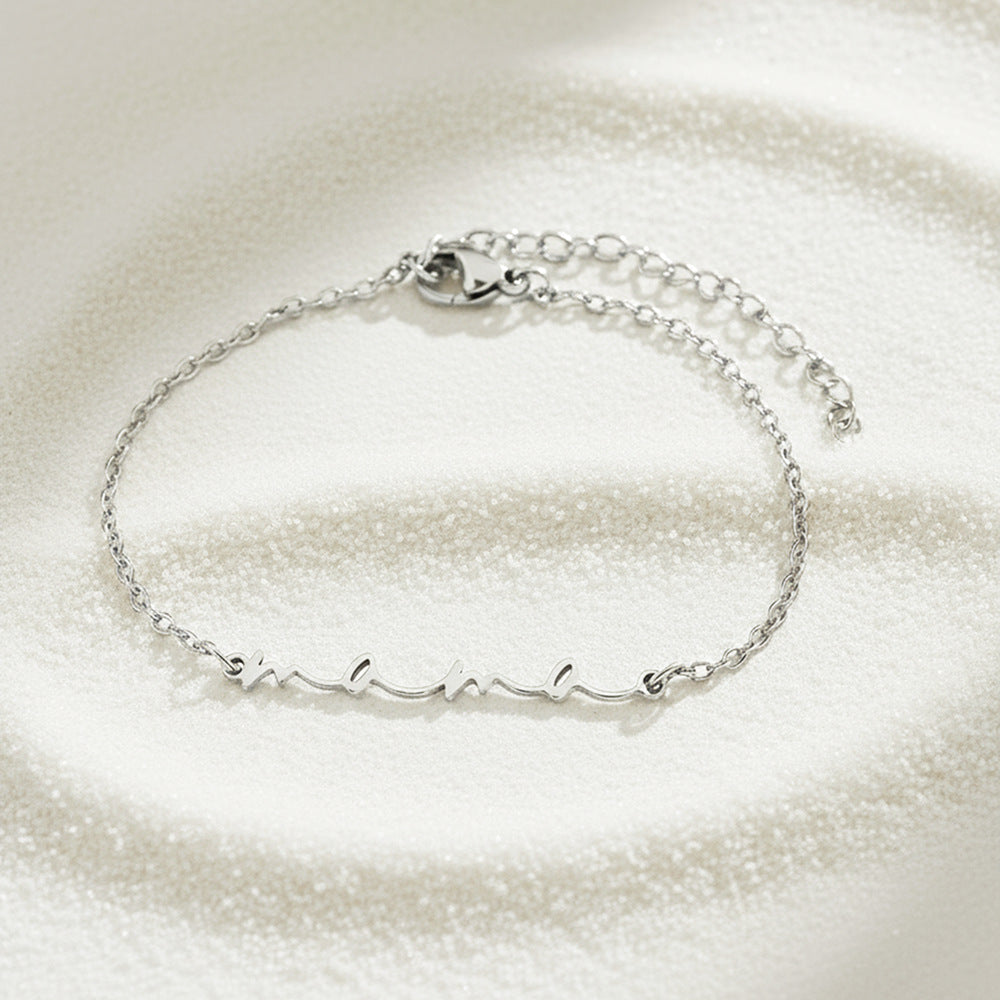 Letter Pendant Bracelet Sophisticated And Versatile Jewelry Vera Lux