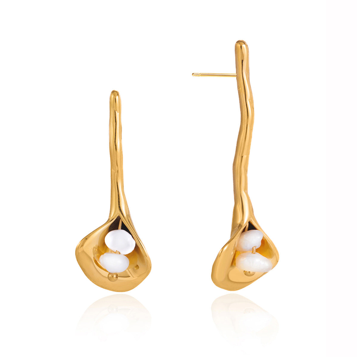 Pearl Calla Lily Drop Earrings Vera Lux