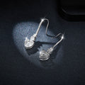 S925 Sterling Silver Heart Shaped Moissanite Dangle Earrings  Platinum Plated Hook Earrings With GRA Certificate Elegant Jewelry Gift Box Set For Women Vera Lux