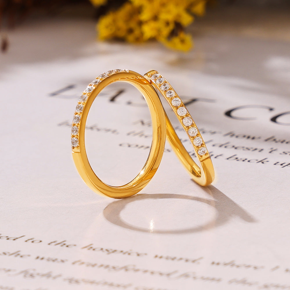 European And American-style Zircon Petite Ring Stackable Vera Lux