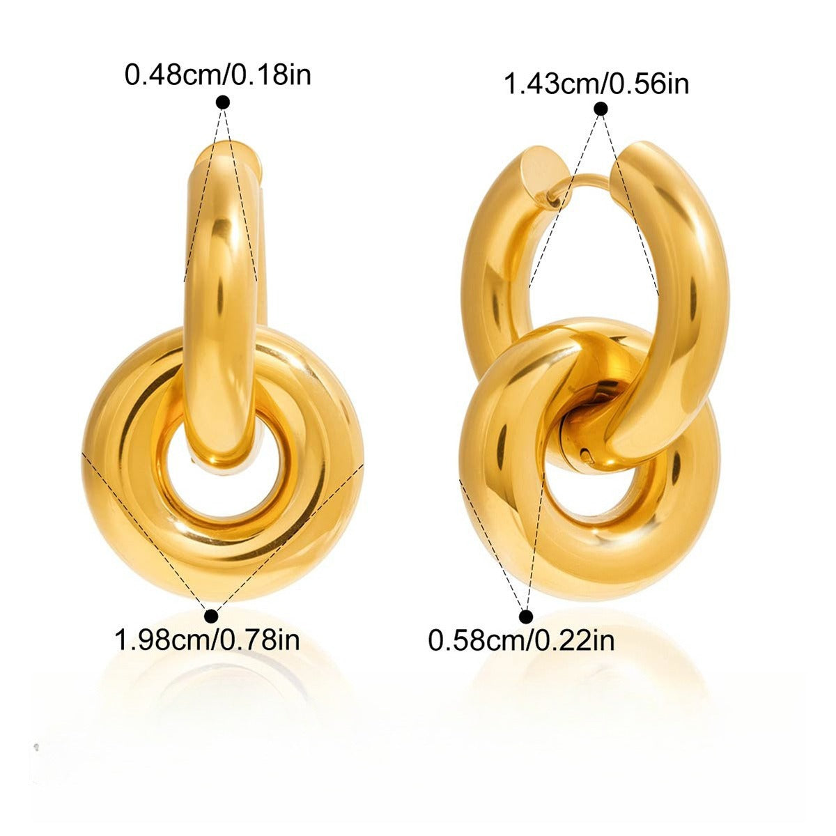 18K gold lightweight luxury hoop earrings Vera Lux