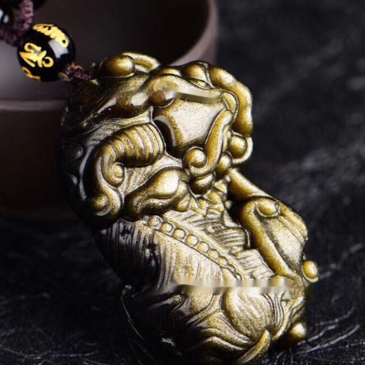Natural Citrine Pixiu Pendant Necklace For Men Vera Lux
